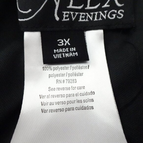 Alex Evenings Wide Leg Pants Women's Plus Size 3X Black Chiffon Dressy Flowy - Picture 9 of 11